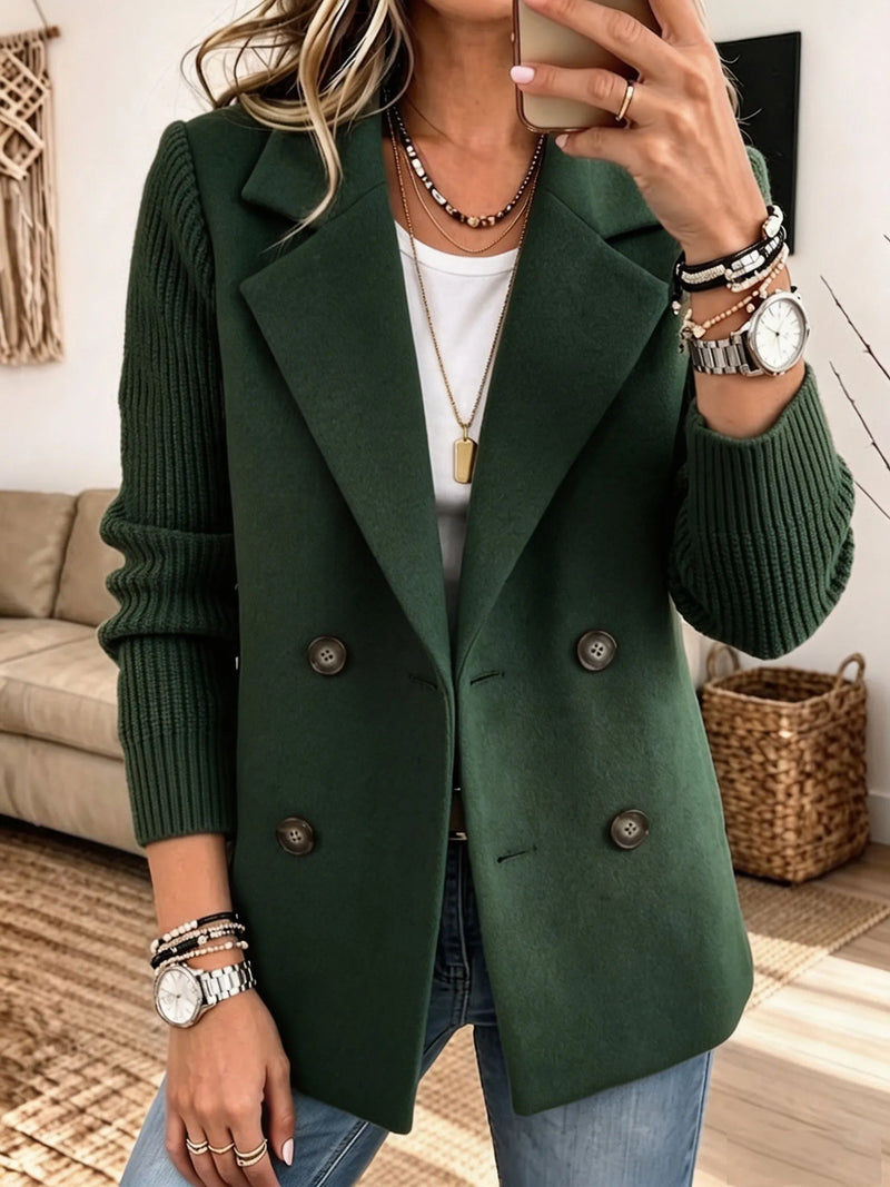 Elise Knit-Sleeve Blazer