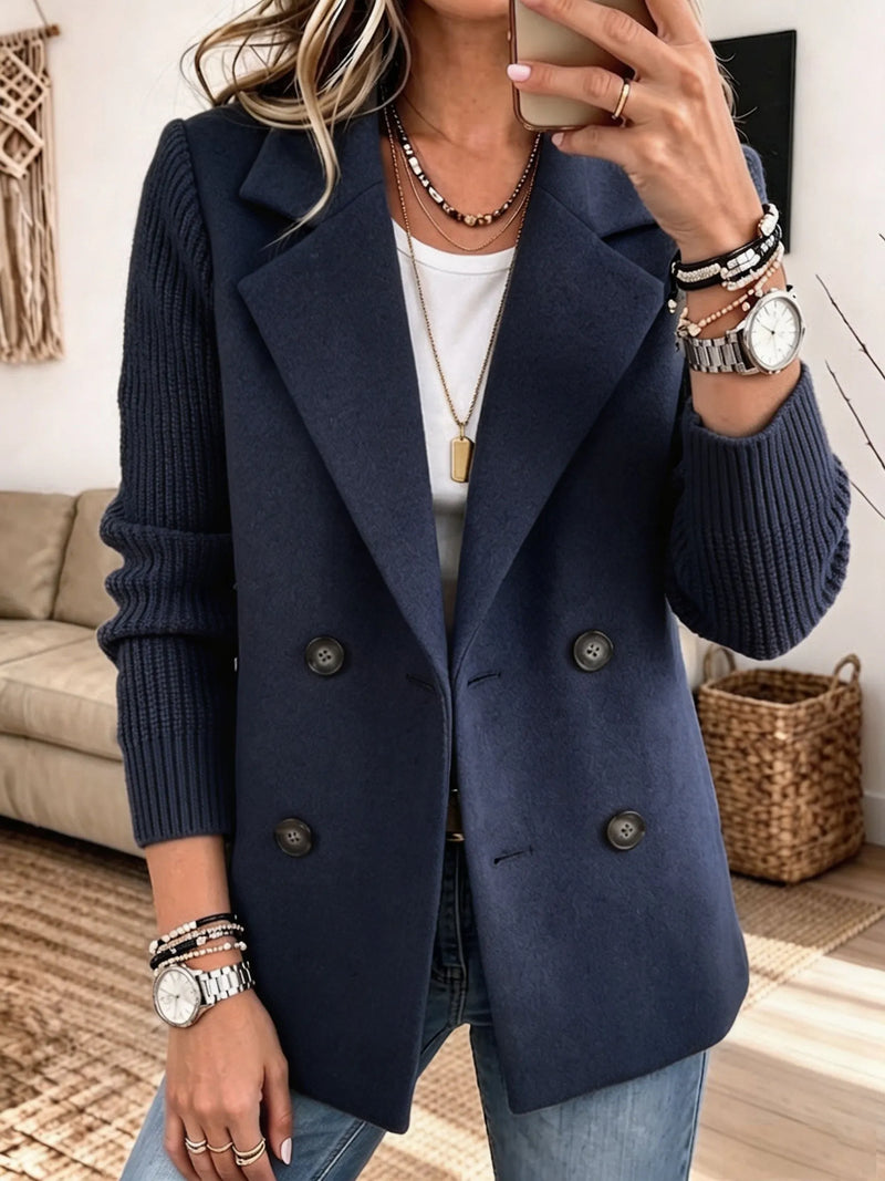 Elise Knit-Sleeve Blazer