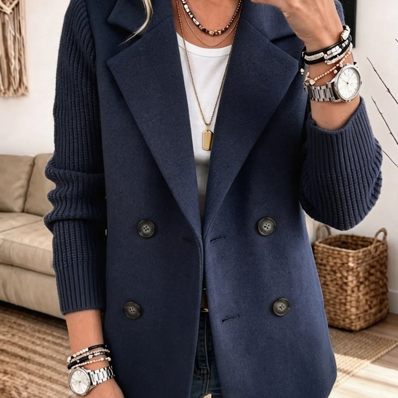 Elise Knit-Sleeve Blazer