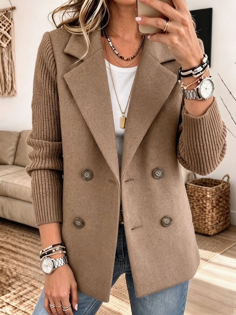 Elise Knit-Sleeve Blazer