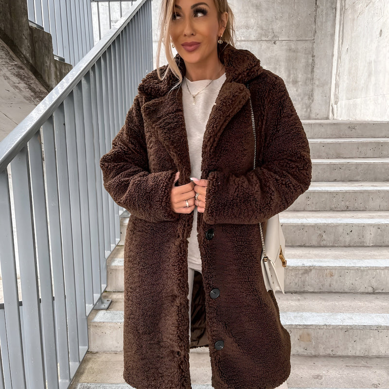 Valentina Plush Lapel Coat