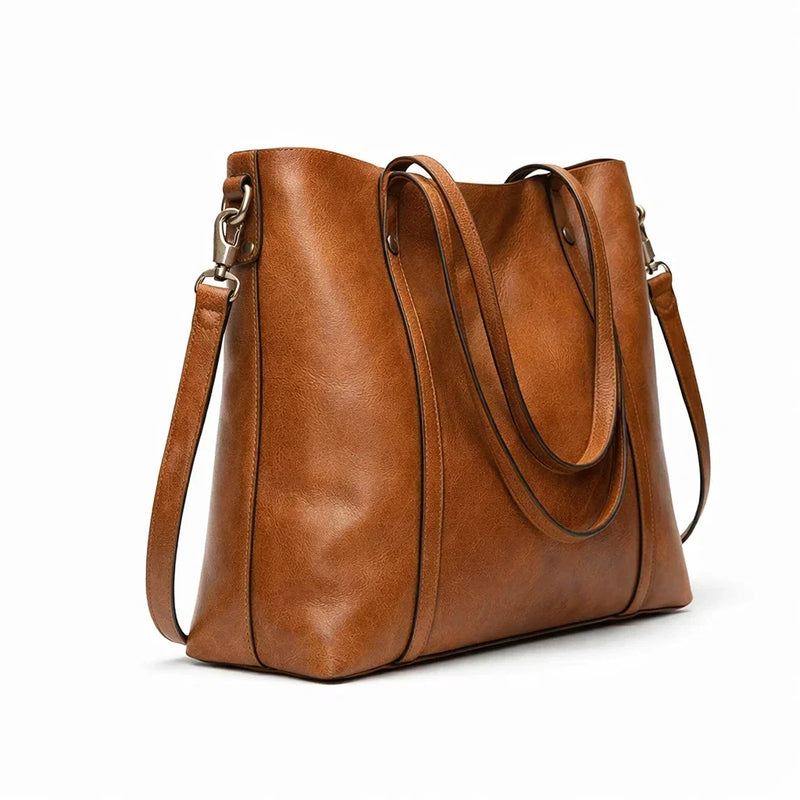Women's Genuine Leather Messenger Bag - Elegant Woman