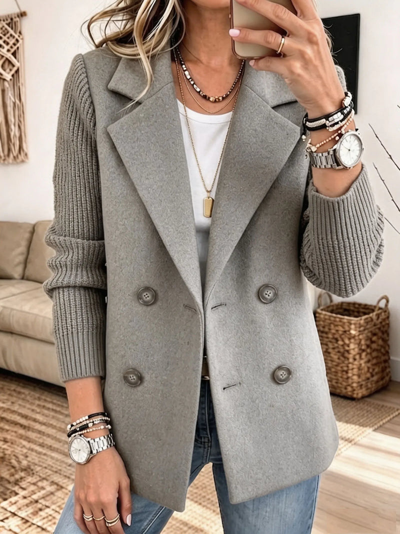 Elise Knit-Sleeve Blazer